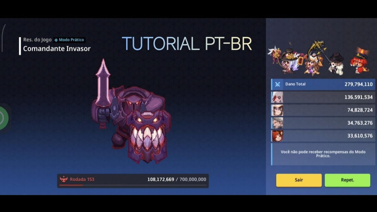 Guardian Tales - Guild Raid - Fire Ranged vs Commander (Tutorial PT-BR) [260-285m]