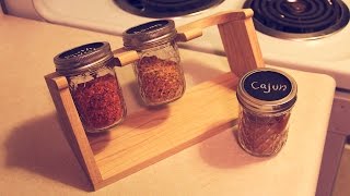 DIY Jar Spice Rack Simple time lapse video of the process of how I create an angled spice rack using Bell Jelly Jars and a custom rack made from ...