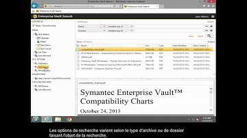 Recherche Enterprise Vault - présentation