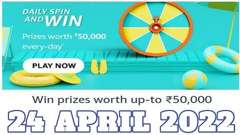 Amazon Funzone Daily Spin and Win Answers Today|24 April 2022 | Daily Quiz Time