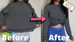 DIY | Twisted Top Long Sleeves From Old Turtleneck Transformed