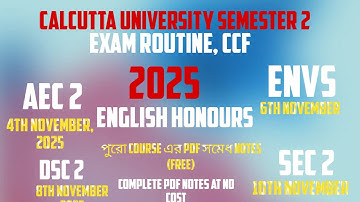  Calcutta University English Honours sem 2 last minute suggestion english 2025