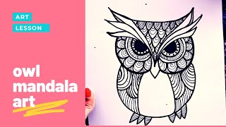 Simple mandala drawing// how to draw owl