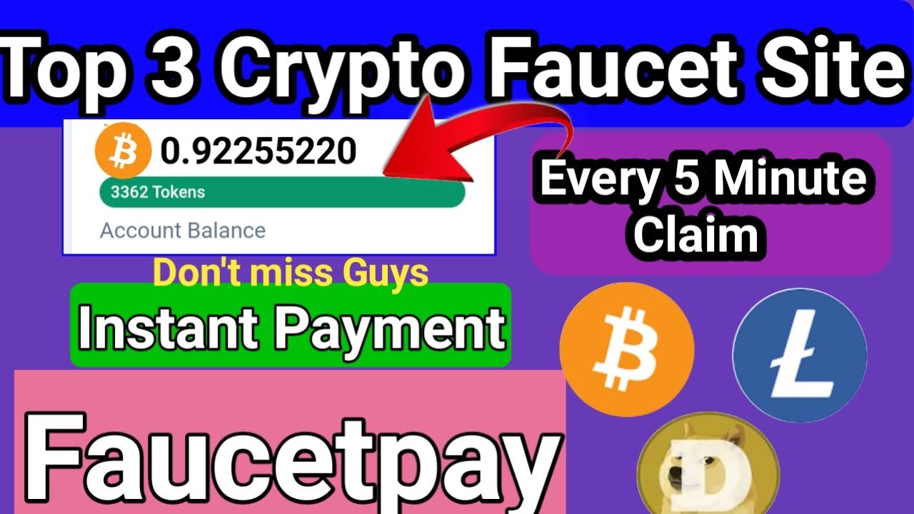Top 3 Crypto Faucet Site BTC LTC DOGE Faucet Unlimited Claim