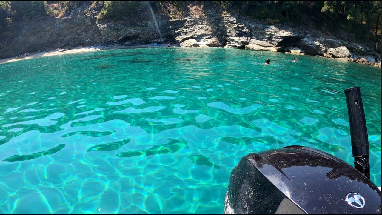 Kolibri KM 330 DL - Tohatsu 6 HP  Άφιξη στην μαγευτική παραλία Πλάκα!! (Πήλιο)