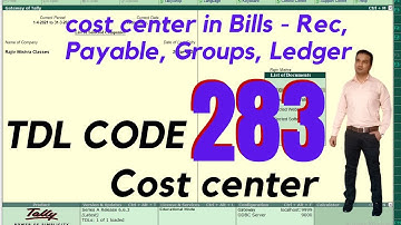 Tally TDL Chapter 283 for Cost center in outstanding reports by Rajiv Mishra Computer Class in Hindi