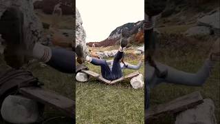 Girl In Jungle And Collecting Fruit .