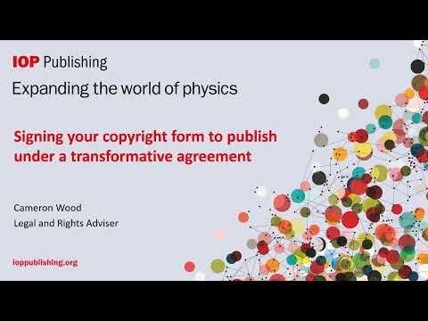 Signing your copyright form to publish under a transformative agreement