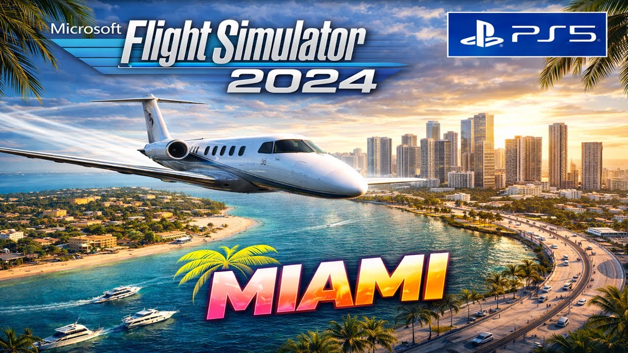 MICROSOFT FLIGHT SIMULATOR 2024 ✈️ PS5 | USA Tour 🇺🇸 #03 - WELCOME to Miami ⛱🏄🏽‍♂️🐊