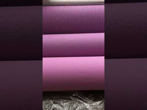 Однотонні яскраві німецькі шпалери 292544 з ожиновим відтінком фіолетового кольору, що миються тиснені вінілові, видео 1
