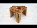 Chainsaw Art - Spalted Maple Foot Stool Cut From A Log