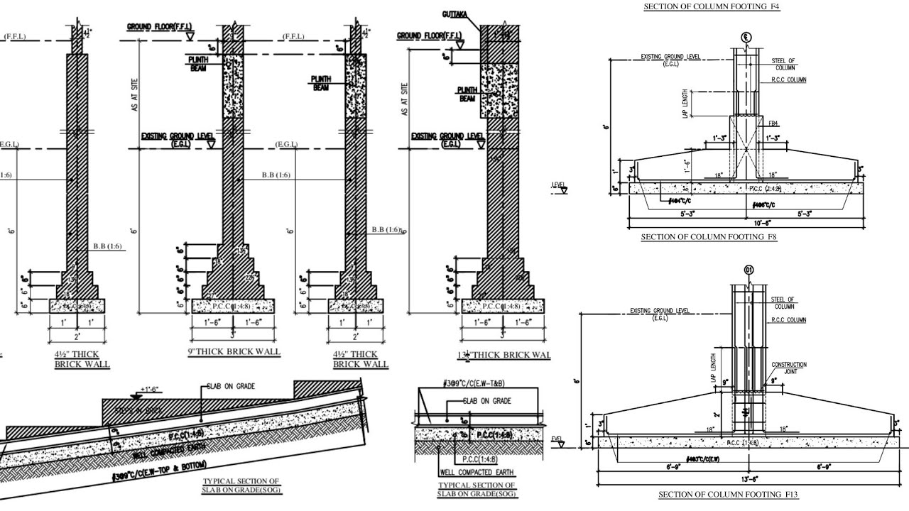 How to Read Structure Drawing of 5 Storey Building Raft Foundation - YouTube