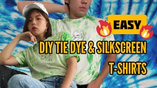DIY Tie Dye & Silkscreen T-shirts | Tie Dye Tutorial | Shibori Textile Design Easy Steps