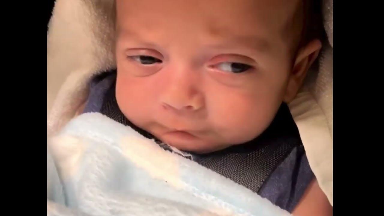 4 month old grocery shopping(funny) cute baby video. YouTube