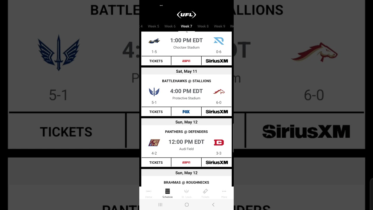 UFL Week 7 Predictions
