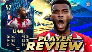 92 TEAM OF THE SEASON MOMENTS LEMAR PLAYER REVIEW! TOTS LEMAR SBC PLAYER - FIFA 22 Ultimate Team screenshot 5