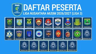 Daftar Tim Klub Peserta Liga Nusantara 2026 2027 - Daftar Tim Klub Peserta Liga 3 Nasional 2026 2027