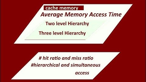 Memory Hierarchy|2 level|3 level|hit|hit ratio|miss ratio|Average Memory Access Time