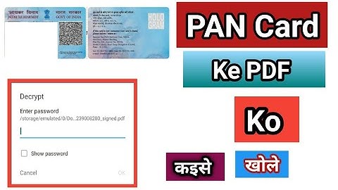 Pan Card Pdf Password me kya dale ? | pan card pdf password problem solution