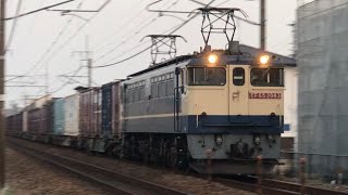 EF65-2083号機+コキ100系20両 貨物[A23運用] 通過