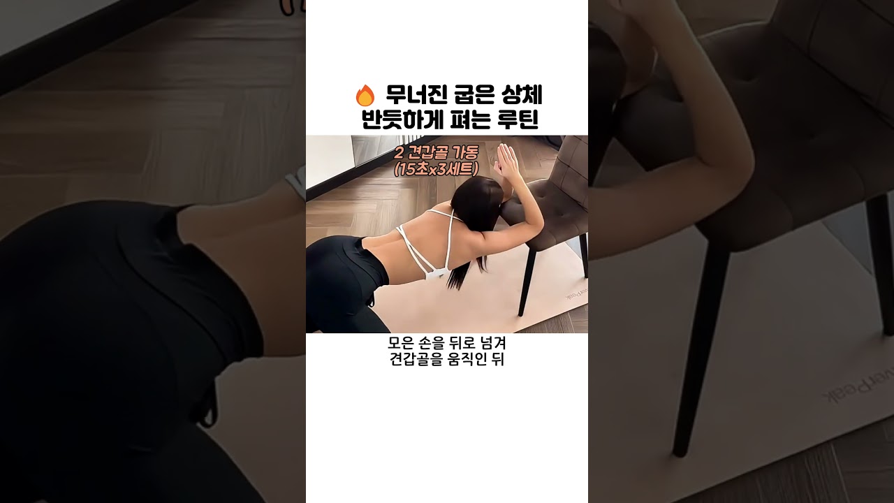 🚨 고개 숙일 때 목 하중 25kg! 무너진 상체 반듯하게 펴는 의자 루틴 (흉추 신전·견갑골·경추)