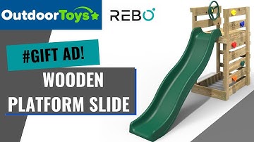 How To Assemble The REBO Wooden Platform Slide - Swing Set Addition - Review #GIFTED