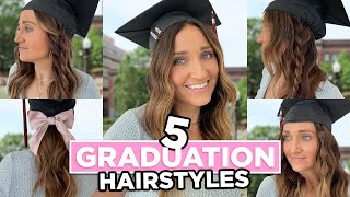 5 Quick & Easy GRADUATION Hairstyles (with a Cap) | Cute Girls Hairstyles Hacks screenshot 4