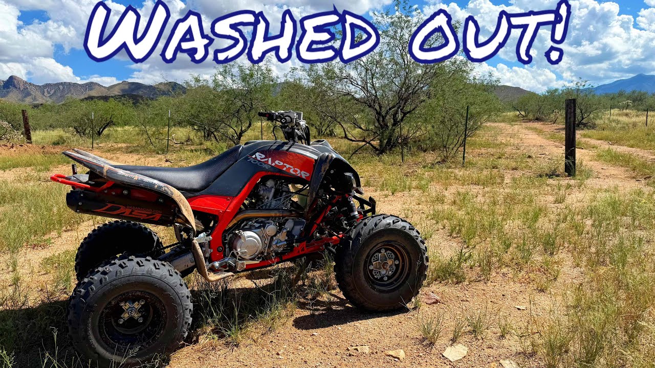 Riding my Yamaha Raptor 700 through washes and washed out trails | Arizona desert riding