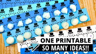 19 Easy Snowman Fine Motor Activities (One Simple Printable!)
