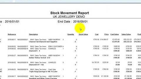 How to run the Stock Movement Report