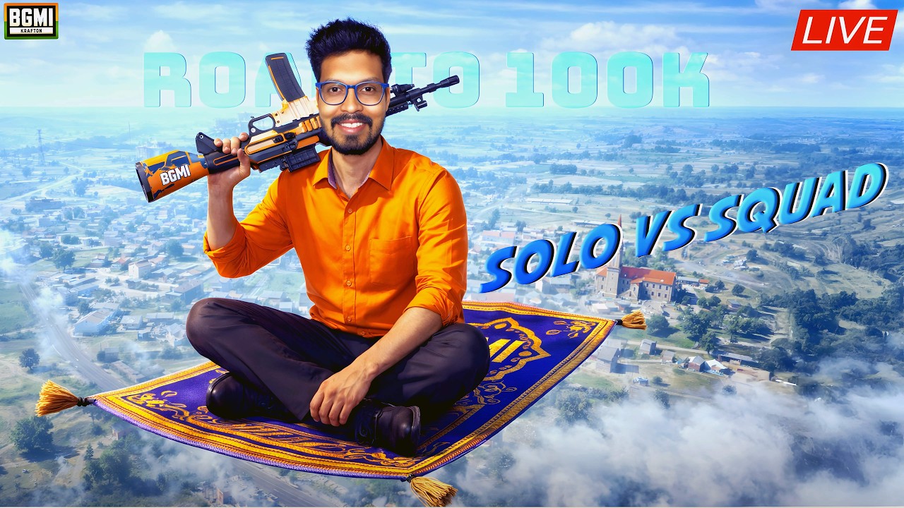 🔴Solo vs Squad Live Challenges in BGMI 4.2 Update | PUBG Mobile Live | Road to 100k🔥​