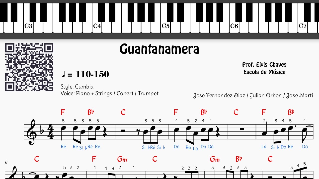 🎼 Guantanamera - 4521 - Tutorial Partitura Fácil 2