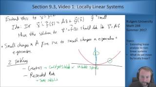 MATH 244: Section 9.3, Video 1: Locally Linear Systems Net Worth