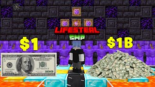 I Became a BILLIONAIRE With Only ONE Dollar in LIFESTEAL SMP