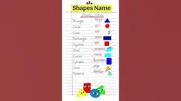 Shapes Name in English and Hindi /आकार के नाम / Shapes Name / Name of Shapes / English Vocabulary