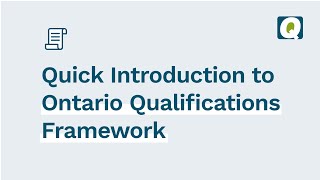 Understanding the Ontario Qualifications Framework and how it guides Program Development – CVS
