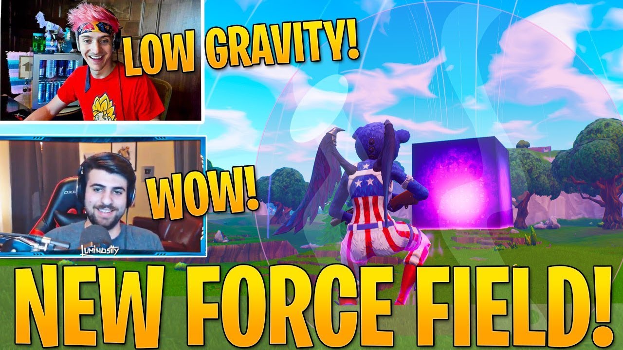 Streamers React To New Activated Cube Low Gravity Force Field - streamers react to new activated cube low gravity force field fortnite twitch moments