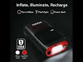 AGARO Galaxy Cordless Tyre Inflator: Portable Pump for Cars/Bikes, Battery Power Bank, LED Light