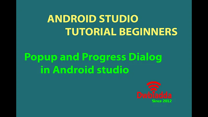 Popup and Progress Dialog in Android studio | Android studio tutorial