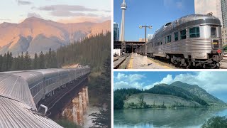 A journey from toronto to vancouver by train, across the shield, over
prairies and through canadian rockies. showing sleepers,
dining-car,...
