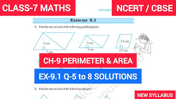 Perimeter and Area | Exercise- 9.1 Q-5,6,7,8 Solutions | Class 7th Maths | Chapter 9 | NCERT CBSE
