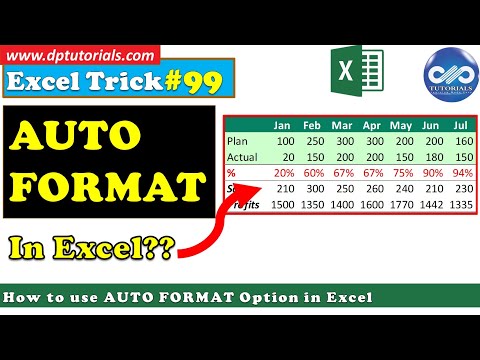 How to use AUTO FORMAT Option in Excel || Excel Tricks || dptutorials