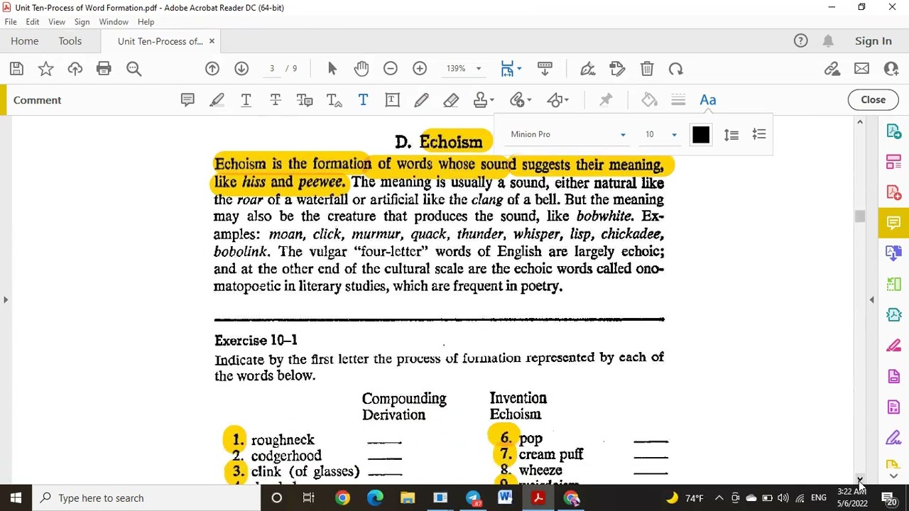 Unit Ten: Processess of Word Formation
