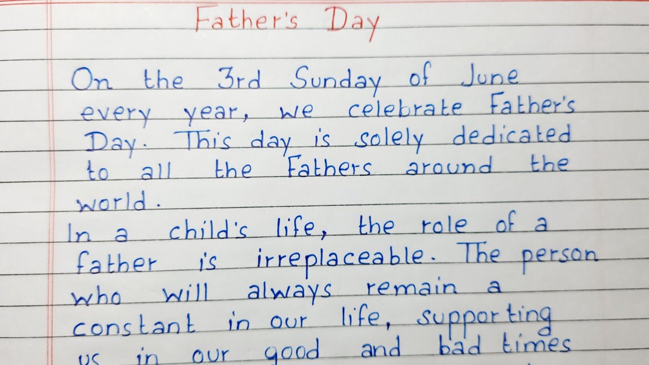 father's day essay in english