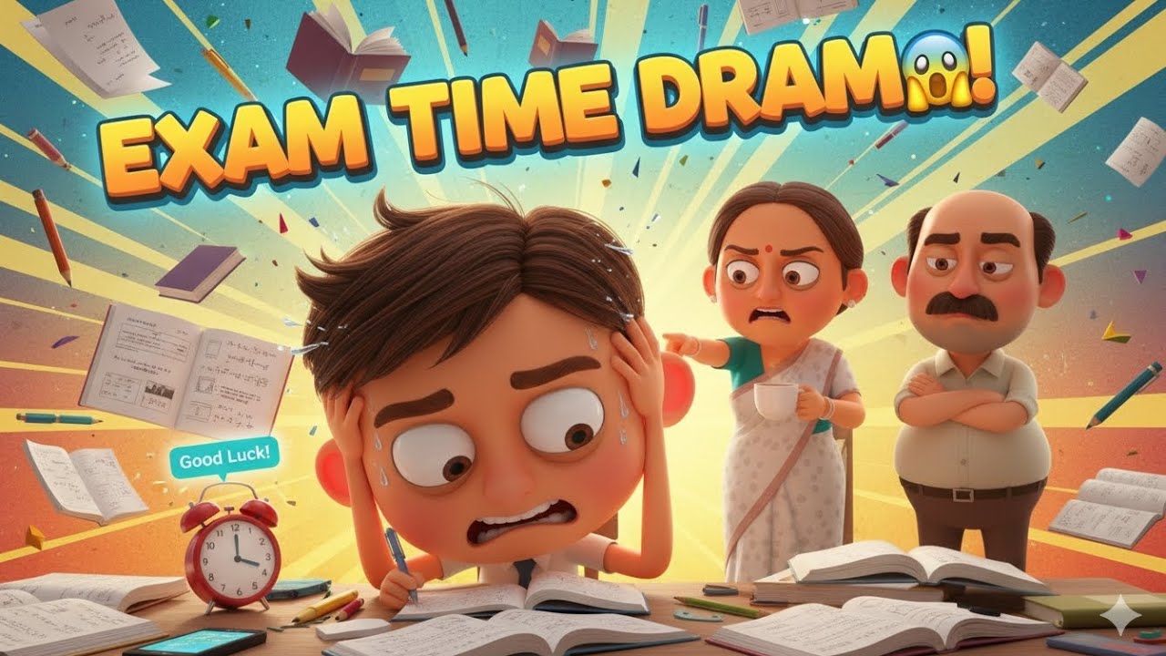 Exam Time Drama in Indian Homes 🤯 | Every Student Will Relate!
