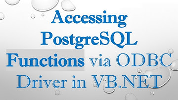 Accessing PostgreSQL Functions via ODBC Driver in VB.NET