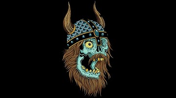 Viking Skull T-shirt design time-lapse using procreate on the iPad Pro