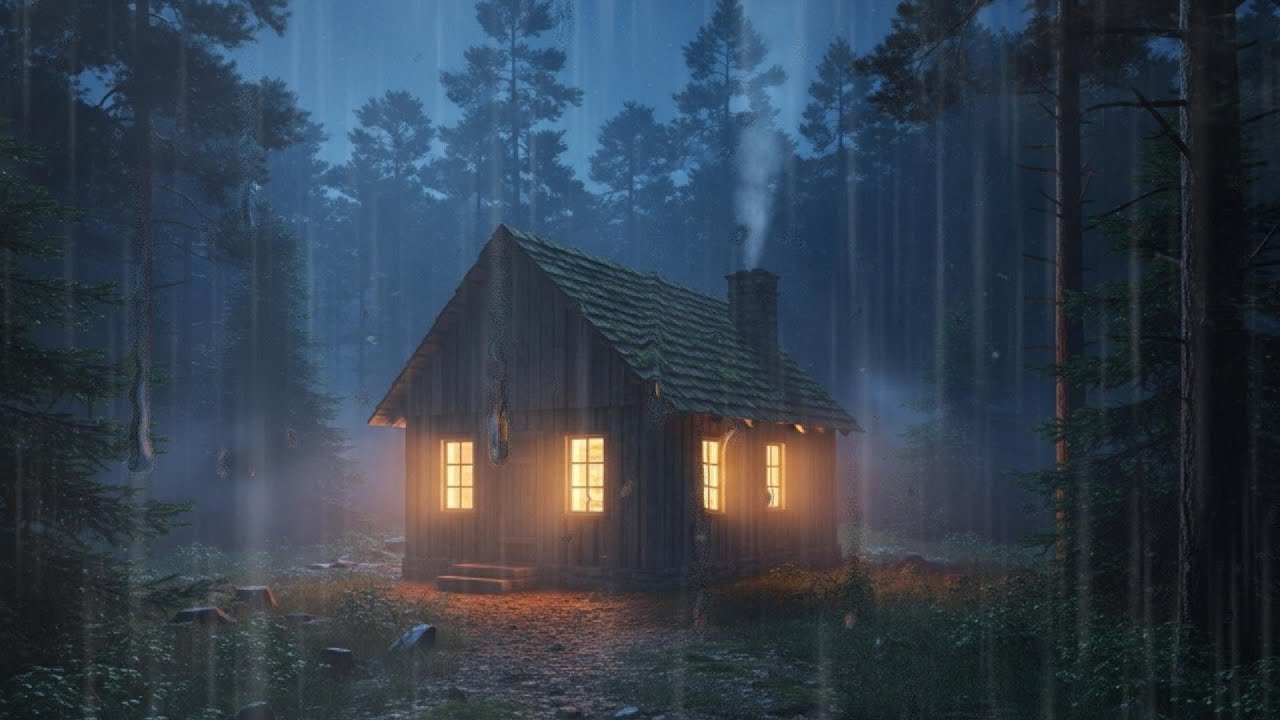 Cozy Cabin Rain Sounds | Deep Sleep Rain in Forest Night Ambience - YouTube