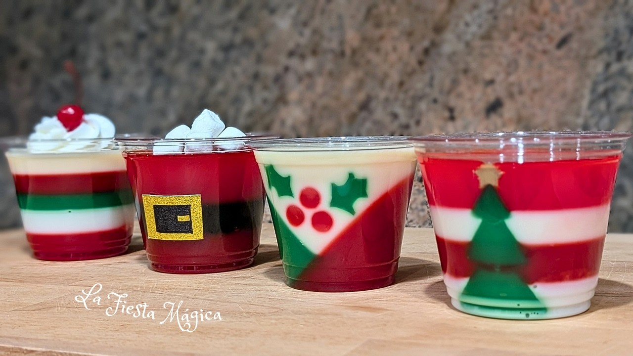 GELATINAS DE NAVIDAD Individuales🎄4 DISEÑOS FACILES Para Sorprender! Ideales para Fiestas y Negocio