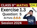 class 9 math chapter 1 exercise 1.3 | 9th class math chapter 1 exercise 1.3 Q.5 by GS Math Wala Pk